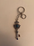 Silver-Tone Lucky Eye Rhinestone Keychain