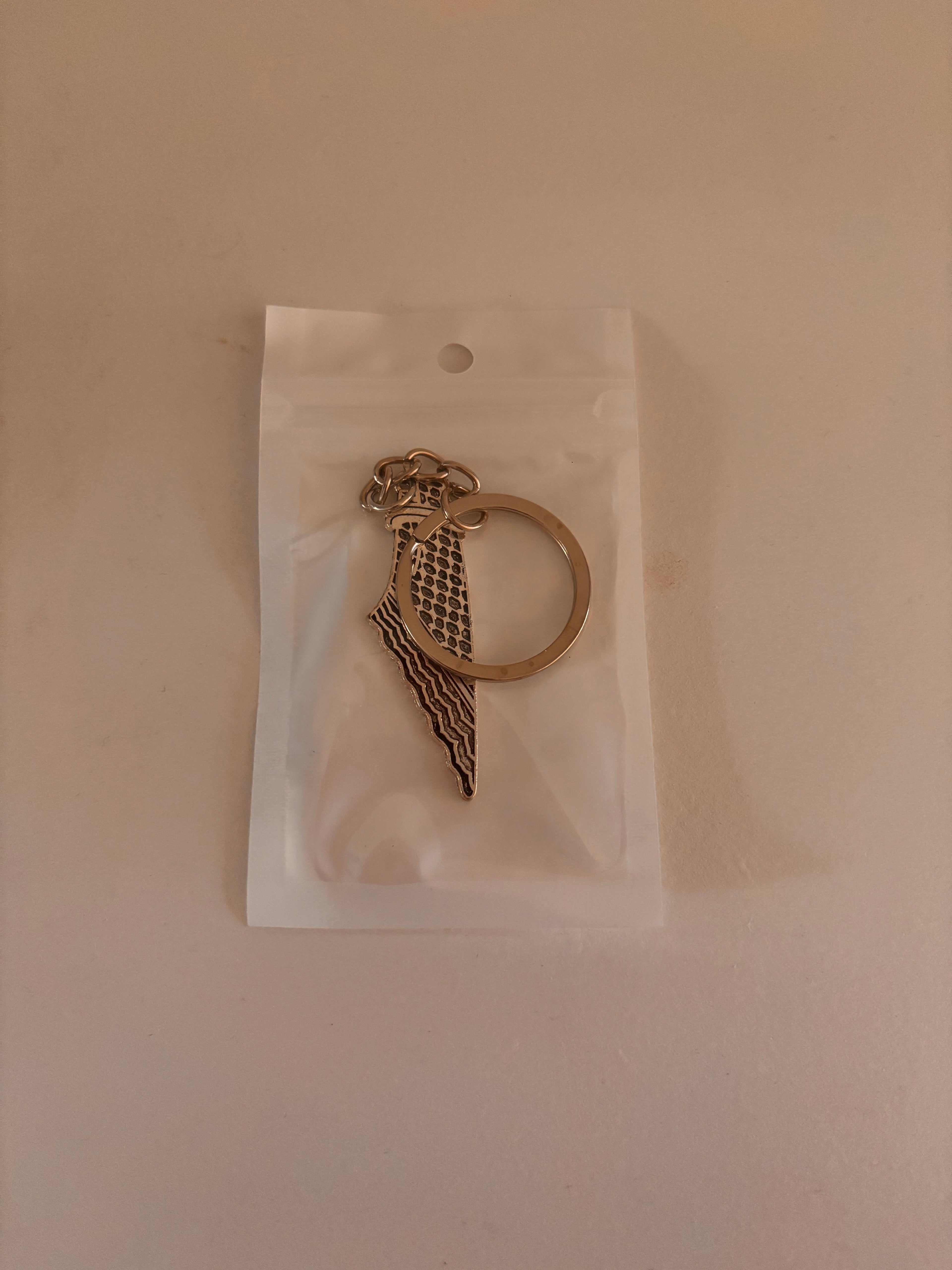 palestine map shaped keychain