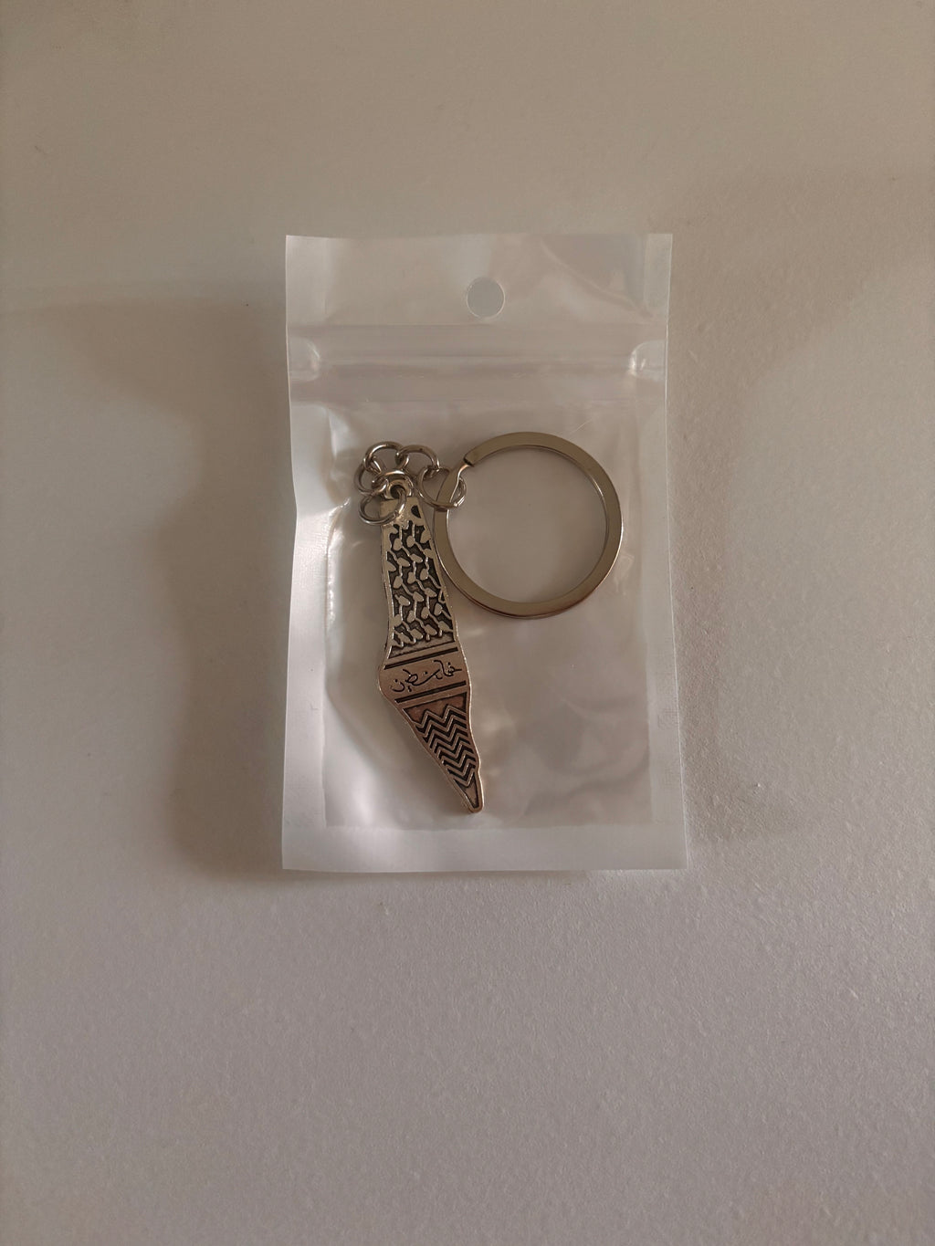 palestine map shaped keychain