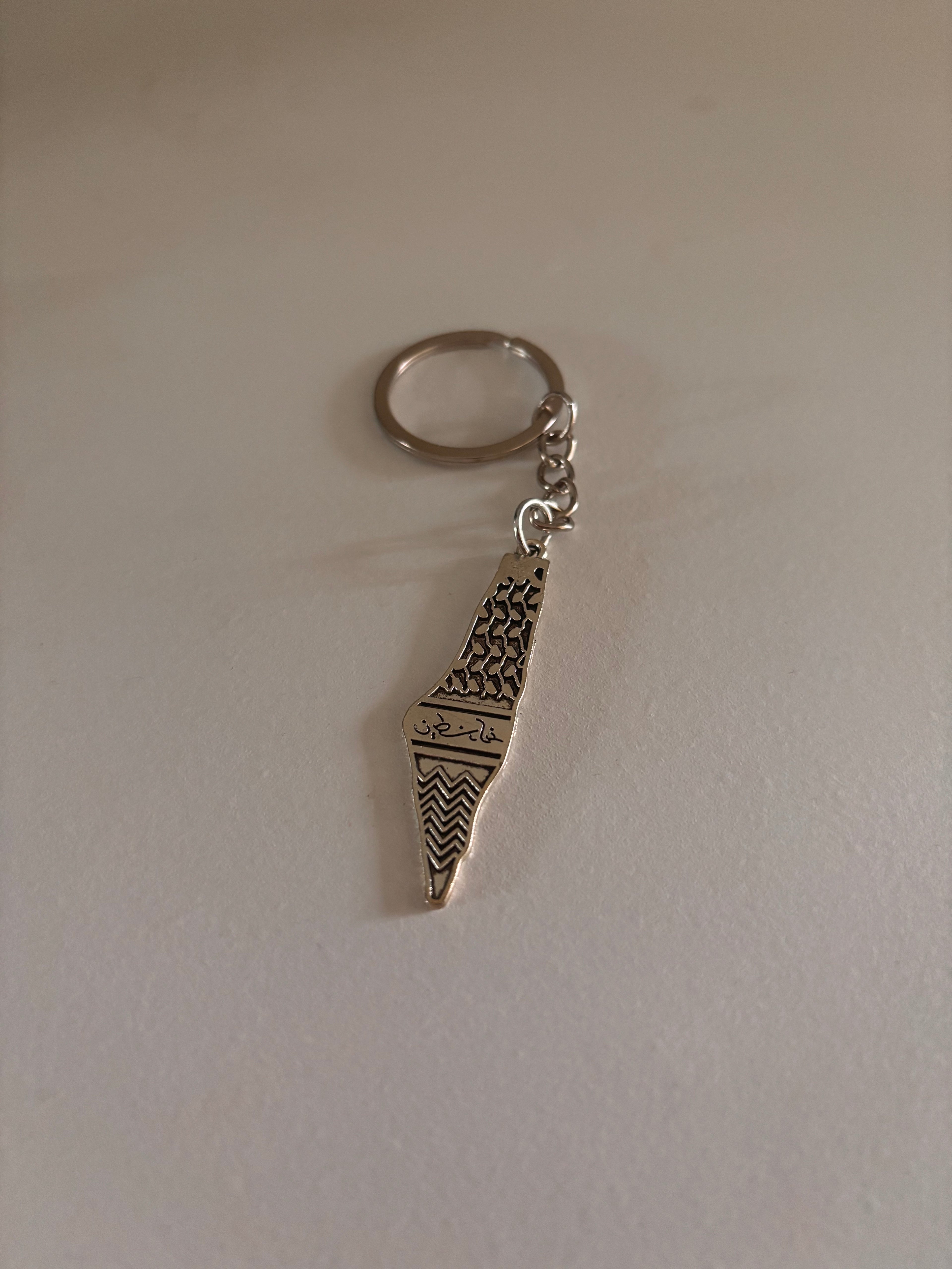 palestine map shaped keychain
