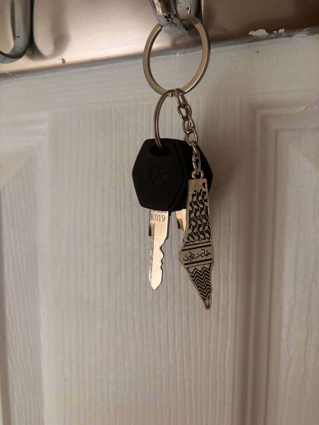 palestine map shaped keychain