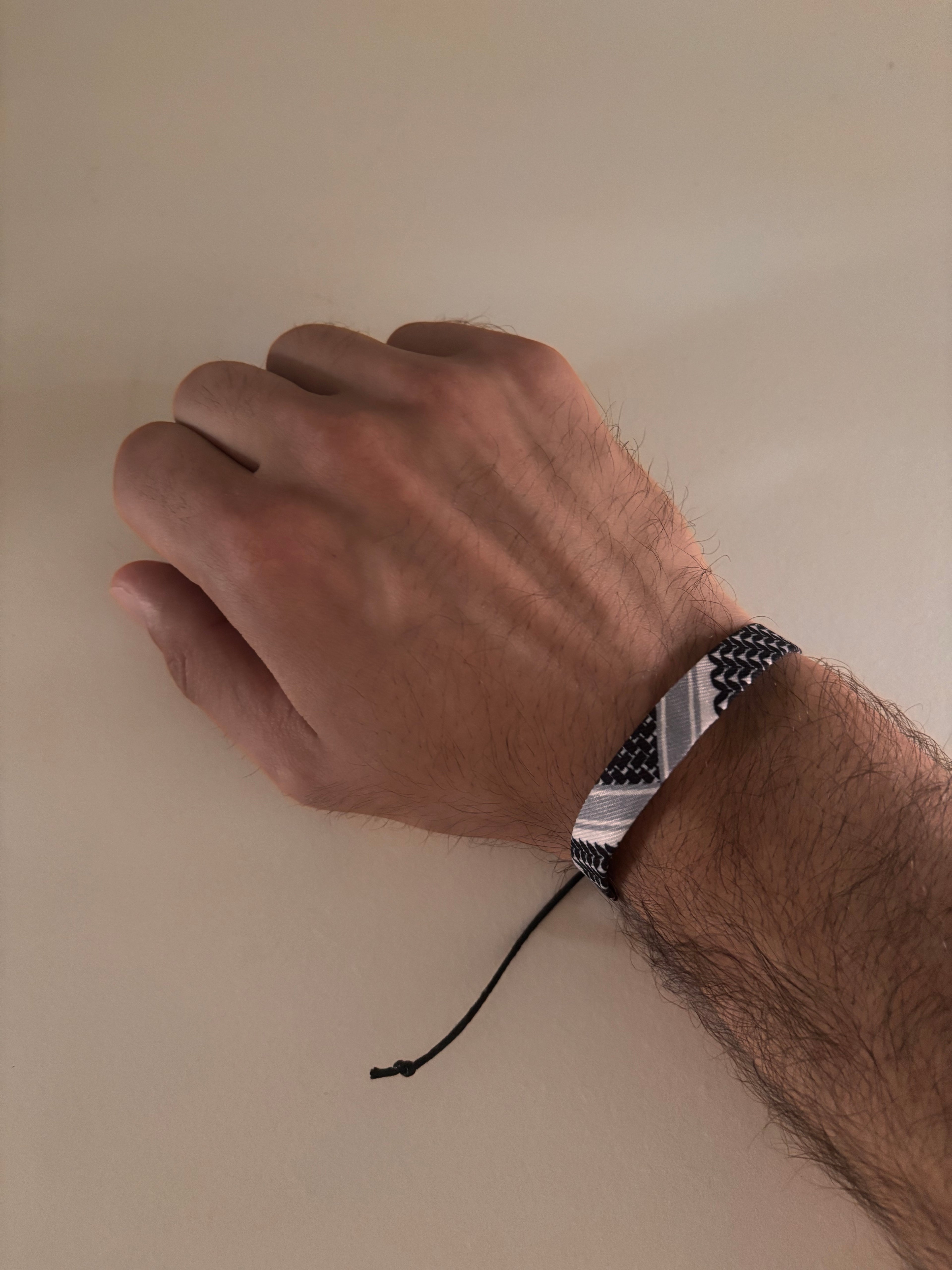kuffiyah pattern braided bracelet, ethnic pattern braided bracelet