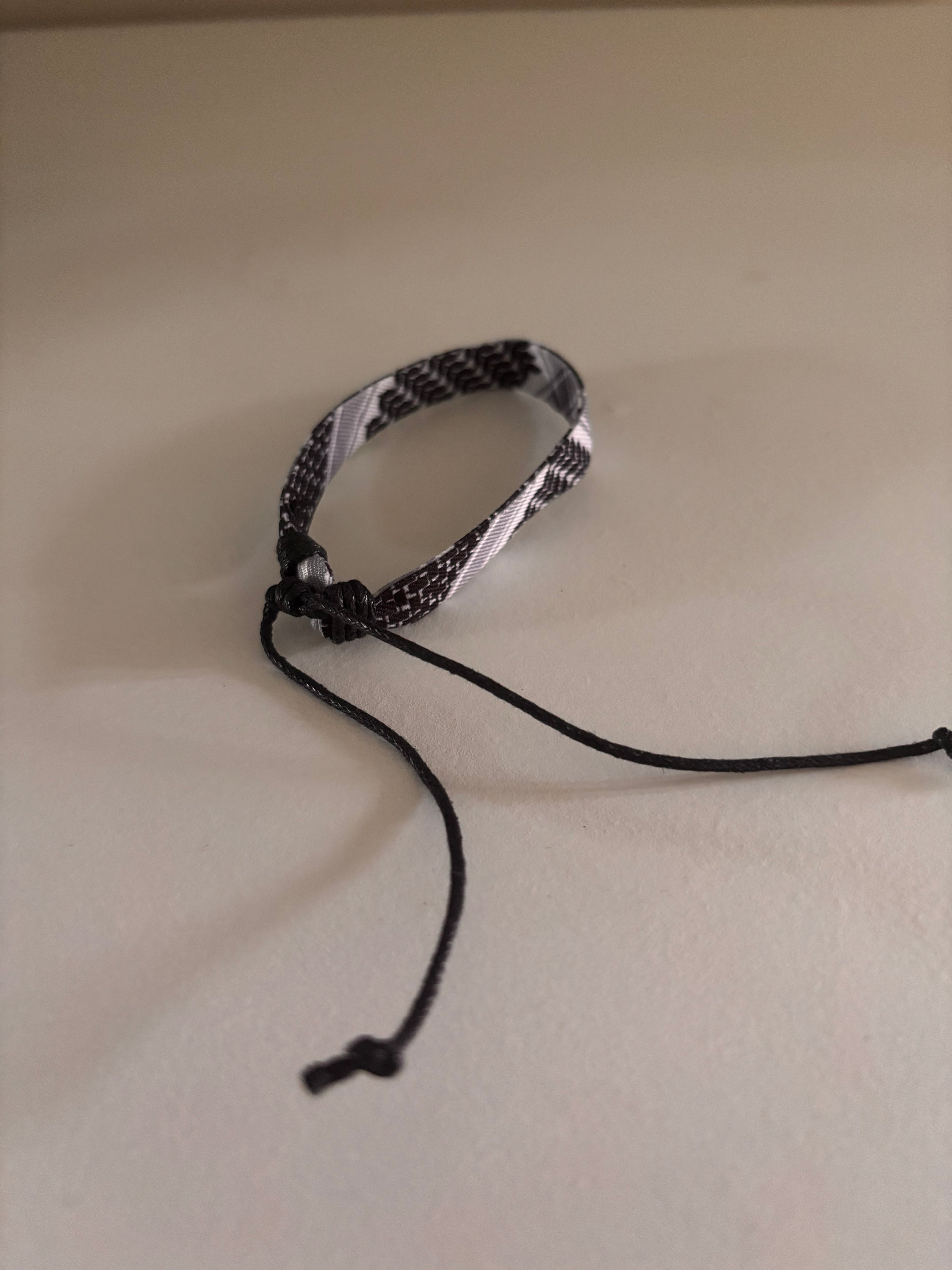 kuffiyah pattern braided bracelet, ethnic pattern braided bracelet