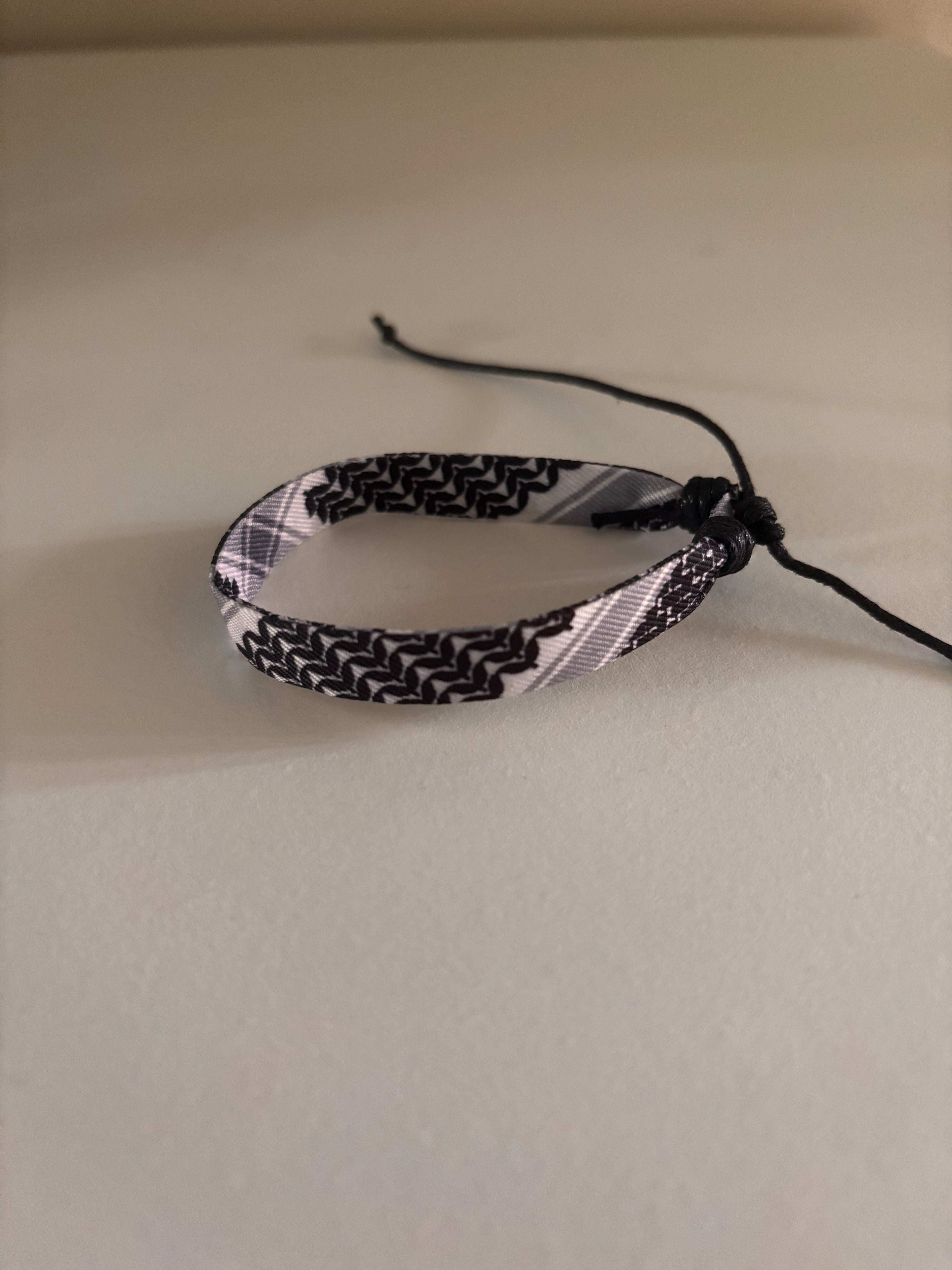 kuffiyah pattern braided bracelet, ethnic pattern braided bracelet